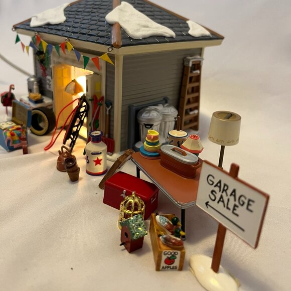 Dept 56 Snow Village – “Another Man’s Treasure” Lighted Garage w/accessories - Picture 11 of 16